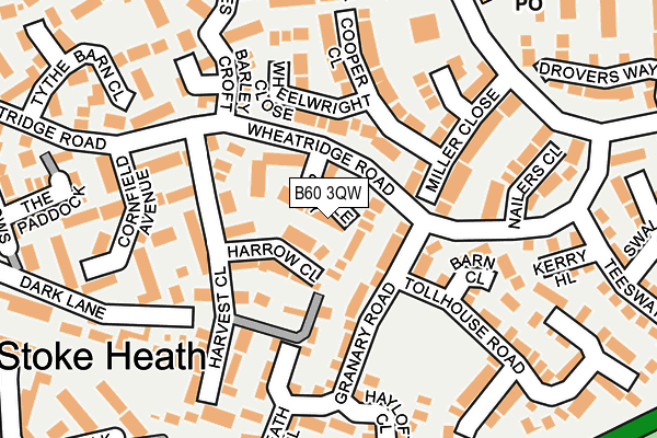 B60 3QW map - OS OpenMap – Local (Ordnance Survey)