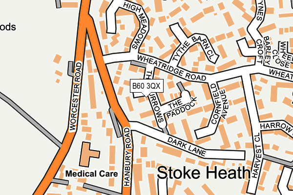 B60 3QX map - OS OpenMap – Local (Ordnance Survey)