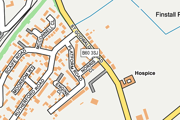 B60 3SJ map - OS OpenMap – Local (Ordnance Survey)