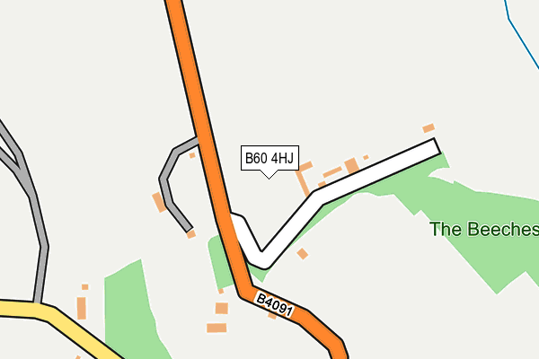 B60 4HJ map - OS OpenMap – Local (Ordnance Survey)