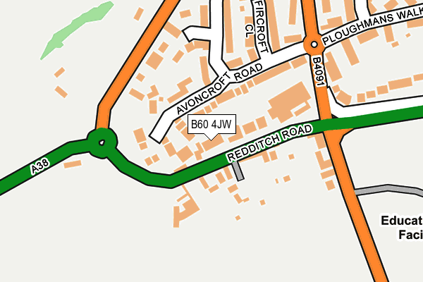 B60 4JW map - OS OpenMap – Local (Ordnance Survey)