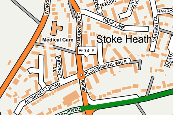 B60 4LS map - OS OpenMap – Local (Ordnance Survey)