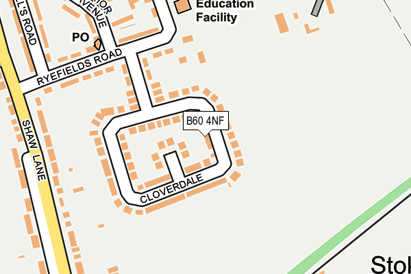 B60 4NF map - OS OpenMap – Local (Ordnance Survey)
