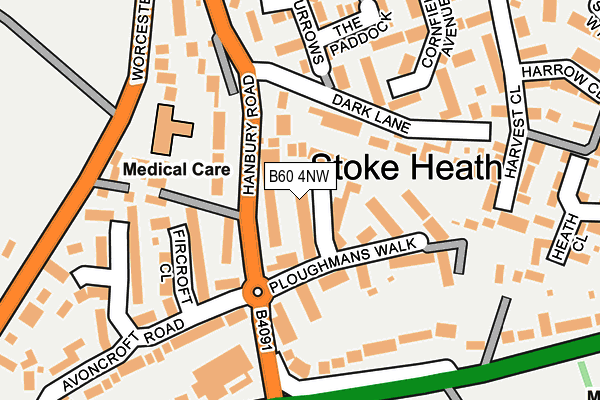 B60 4NW map - OS OpenMap – Local (Ordnance Survey)