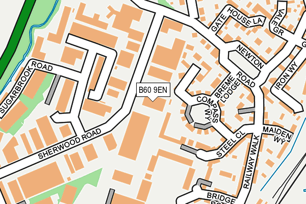 B60 9EN map - OS OpenMap – Local (Ordnance Survey)