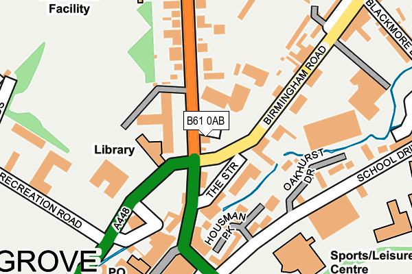 B61 0AB map - OS OpenMap – Local (Ordnance Survey)