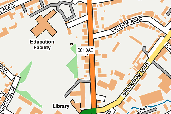 B61 0AE map - OS OpenMap – Local (Ordnance Survey)