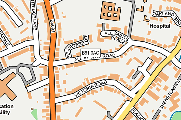 B61 0AG map - OS OpenMap – Local (Ordnance Survey)