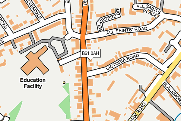 B61 0AH map - OS OpenMap – Local (Ordnance Survey)