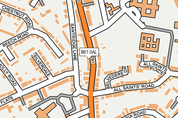 B61 0AL map - OS OpenMap – Local (Ordnance Survey)