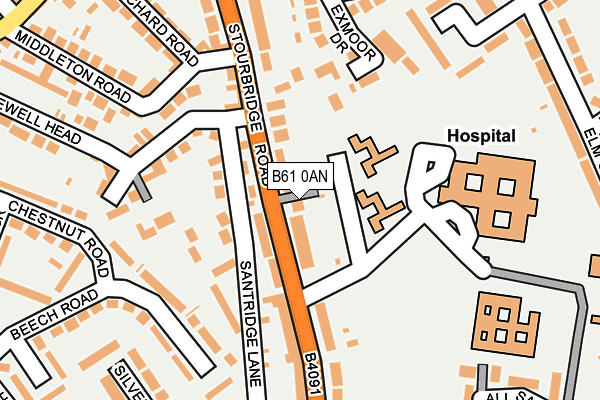 B61 0AN map - OS OpenMap – Local (Ordnance Survey)