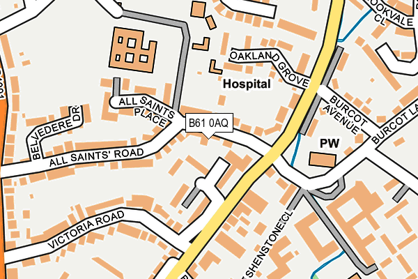 B61 0AQ map - OS OpenMap – Local (Ordnance Survey)