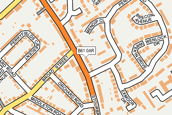 B61 0AR map - OS OpenMap – Local (Ordnance Survey)