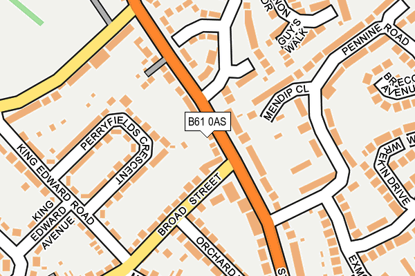 B61 0AS map - OS OpenMap – Local (Ordnance Survey)