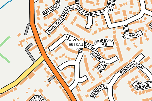 B61 0AU map - OS OpenMap – Local (Ordnance Survey)