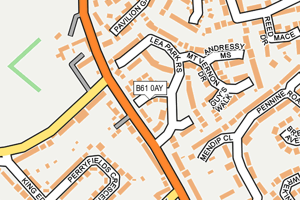 B61 0AY map - OS OpenMap – Local (Ordnance Survey)