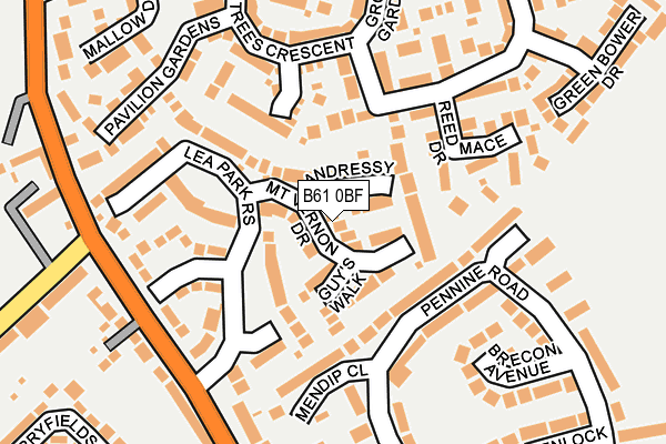 B61 0BF map - OS OpenMap – Local (Ordnance Survey)