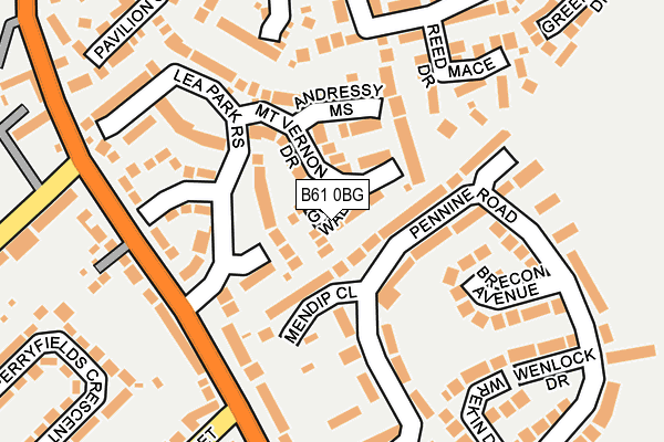 B61 0BG map - OS OpenMap – Local (Ordnance Survey)