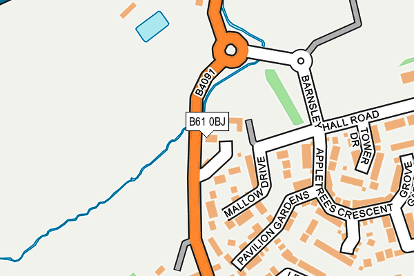 B61 0BJ map - OS OpenMap – Local (Ordnance Survey)