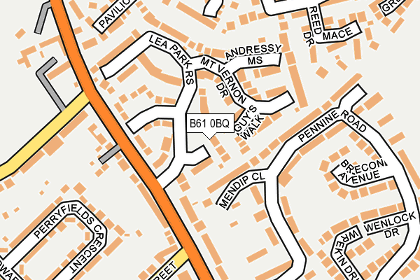 B61 0BQ map - OS OpenMap – Local (Ordnance Survey)