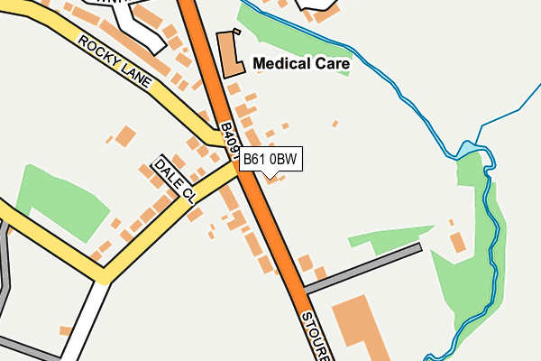 B61 0BW map - OS OpenMap – Local (Ordnance Survey)