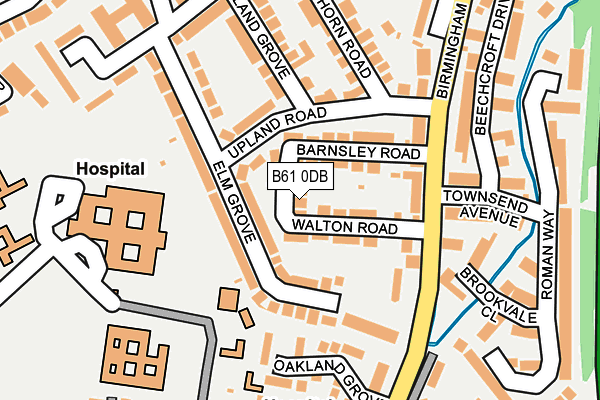 B61 0DB map - OS OpenMap – Local (Ordnance Survey)