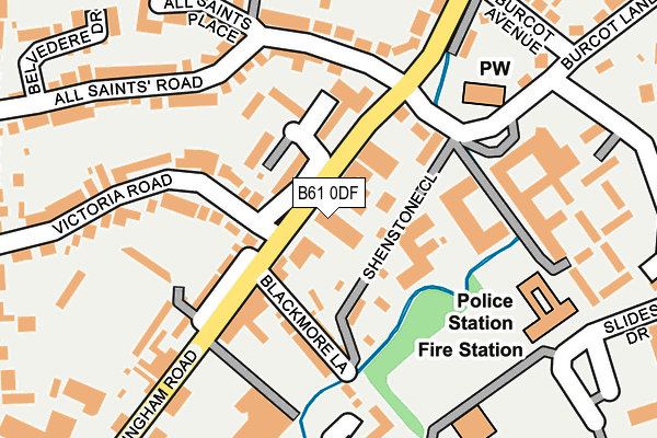 B61 0DF map - OS OpenMap – Local (Ordnance Survey)