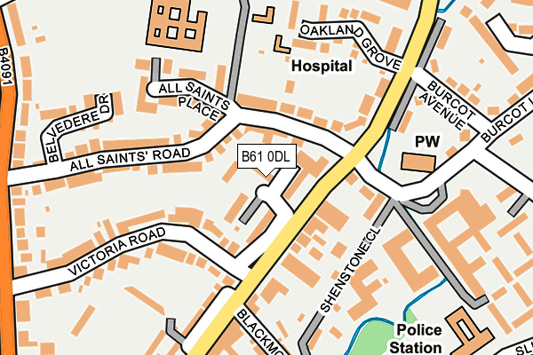 B61 0DL map - OS OpenMap – Local (Ordnance Survey)