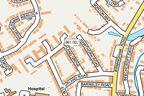 B61 0EL map - OS OpenMap – Local (Ordnance Survey)
