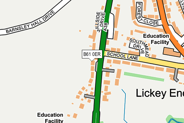 B61 0ER map - OS OpenMap – Local (Ordnance Survey)