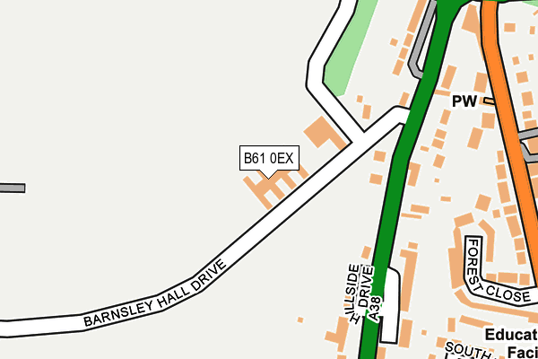 B61 0EX map - OS OpenMap – Local (Ordnance Survey)