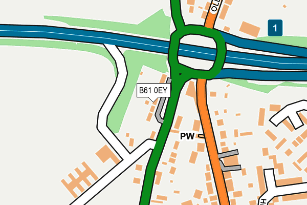 B61 0EY map - OS OpenMap – Local (Ordnance Survey)