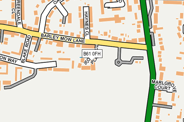 B61 0FH map - OS OpenMap – Local (Ordnance Survey)