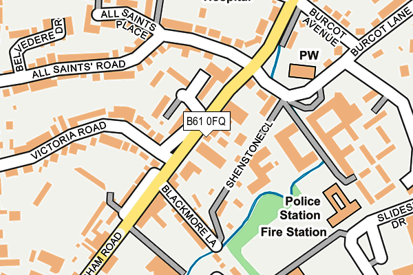 B61 0FQ map - OS OpenMap – Local (Ordnance Survey)