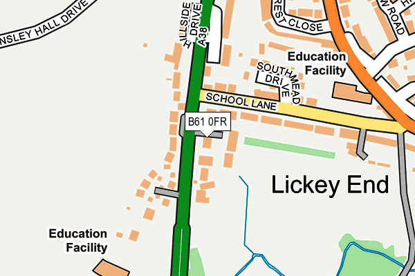 B61 0FR map - OS OpenMap – Local (Ordnance Survey)