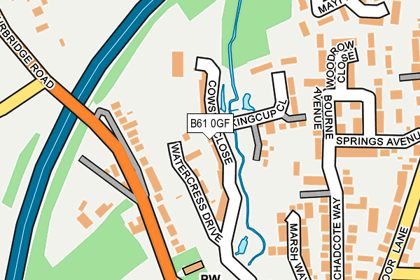 B61 0GF map - OS OpenMap – Local (Ordnance Survey)