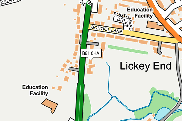 B61 0HA map - OS OpenMap – Local (Ordnance Survey)