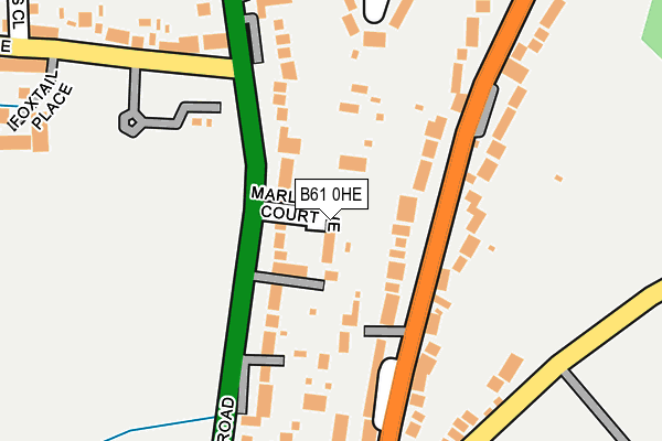 B61 0HE map - OS OpenMap – Local (Ordnance Survey)