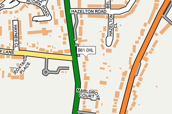 B61 0HL map - OS OpenMap – Local (Ordnance Survey)