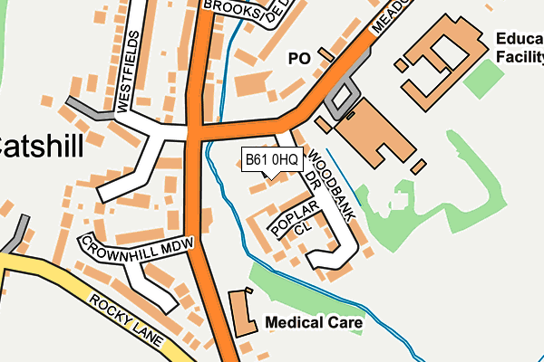 B61 0HQ map - OS OpenMap – Local (Ordnance Survey)