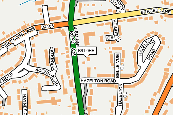 B61 0HR map - OS OpenMap – Local (Ordnance Survey)