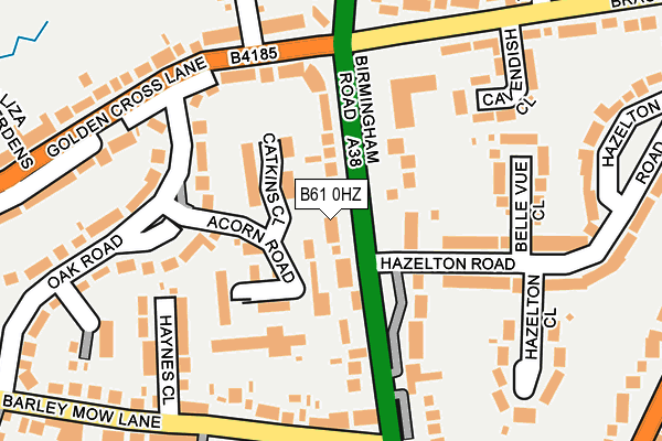 B61 0HZ map - OS OpenMap – Local (Ordnance Survey)