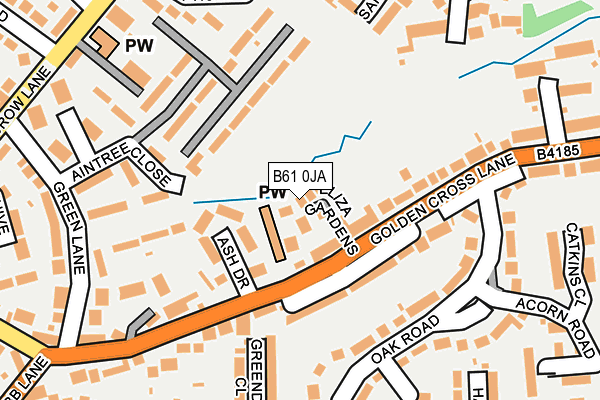 B61 0JA map - OS OpenMap – Local (Ordnance Survey)