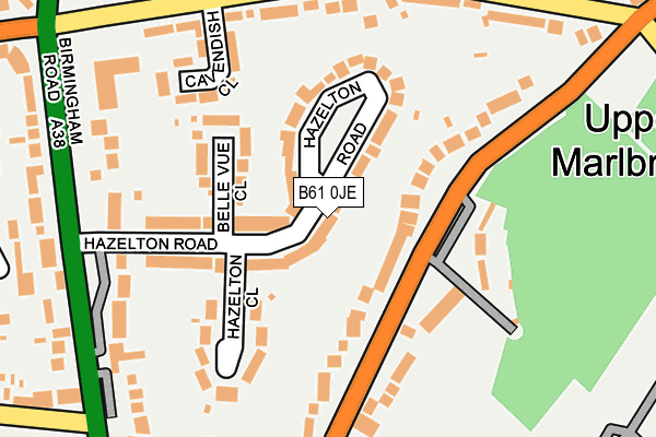 B61 0JE map - OS OpenMap – Local (Ordnance Survey)