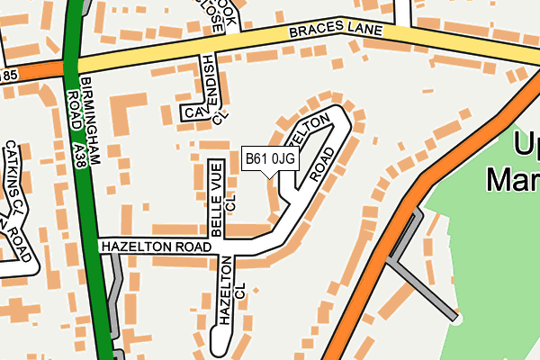 B61 0JG map - OS OpenMap – Local (Ordnance Survey)