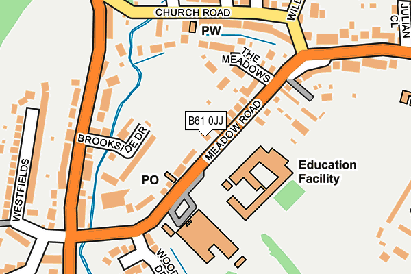 B61 0JJ map - OS OpenMap – Local (Ordnance Survey)