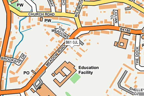 B61 0JL map - OS OpenMap – Local (Ordnance Survey)