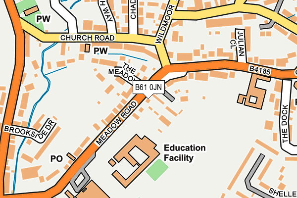 B61 0JN map - OS OpenMap – Local (Ordnance Survey)