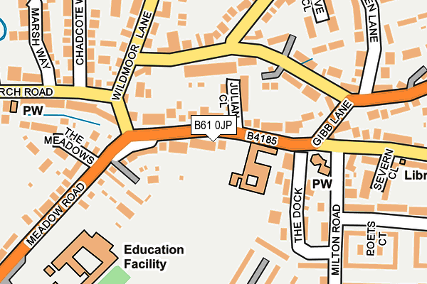 B61 0JP map - OS OpenMap – Local (Ordnance Survey)
