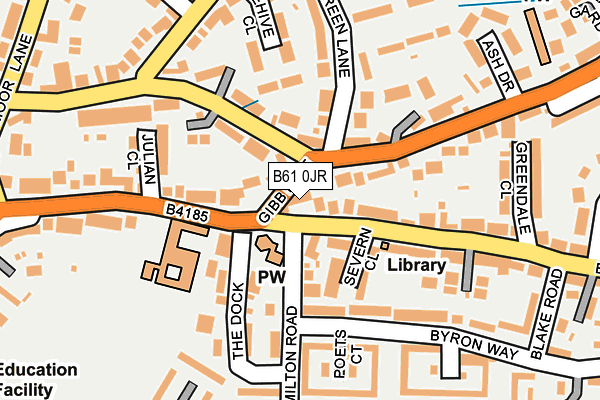 B61 0JR map - OS OpenMap – Local (Ordnance Survey)